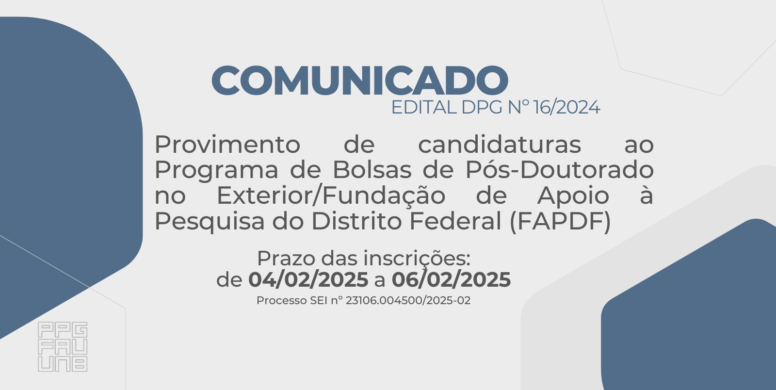 comunicado - edital DPG nº 16/2024